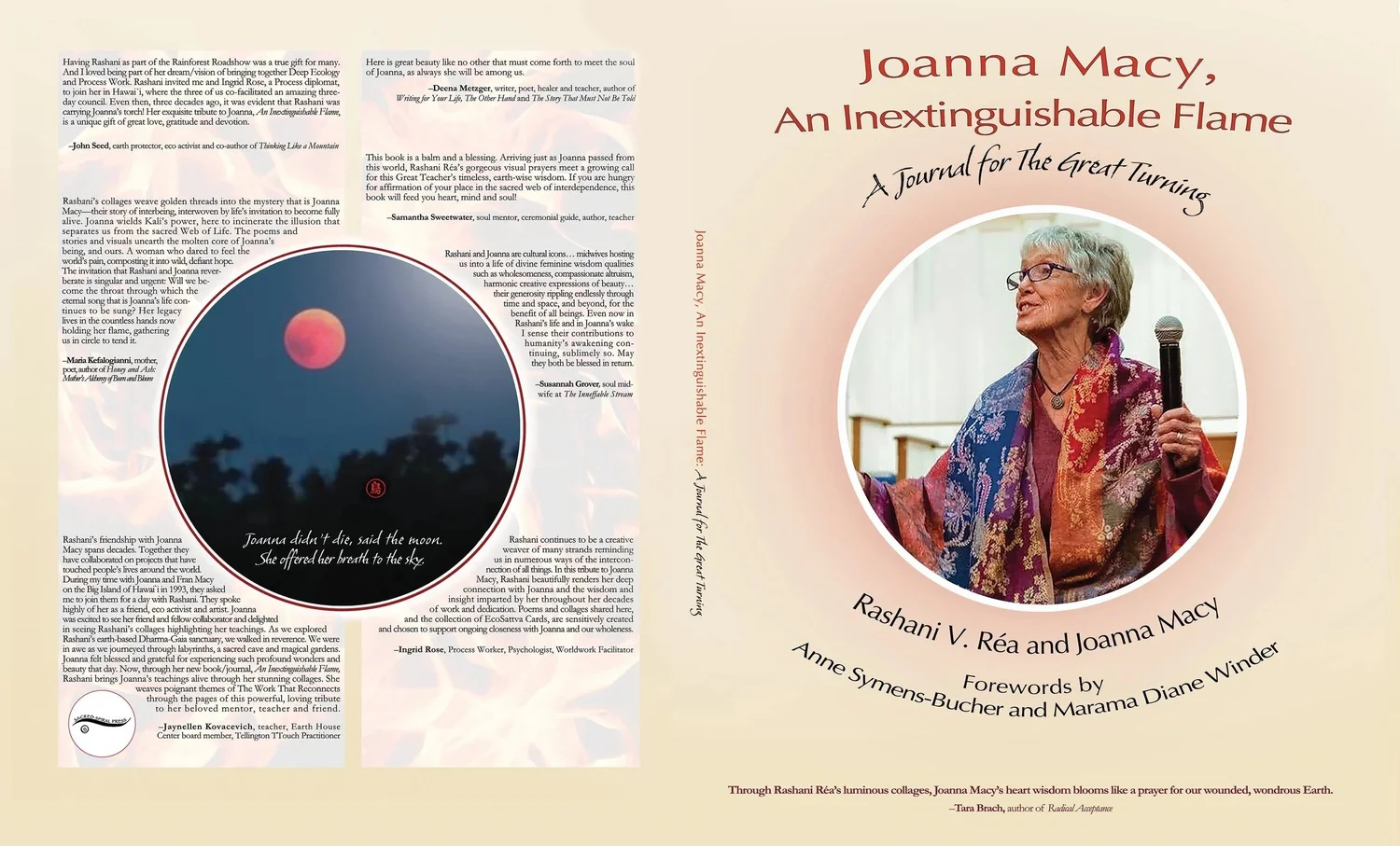 Cover and reverse of Joanna Macy, An Inextinguishable Flame